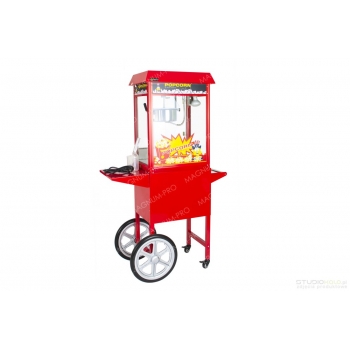 Maszyna do popcornu z wózkiem, na kołach